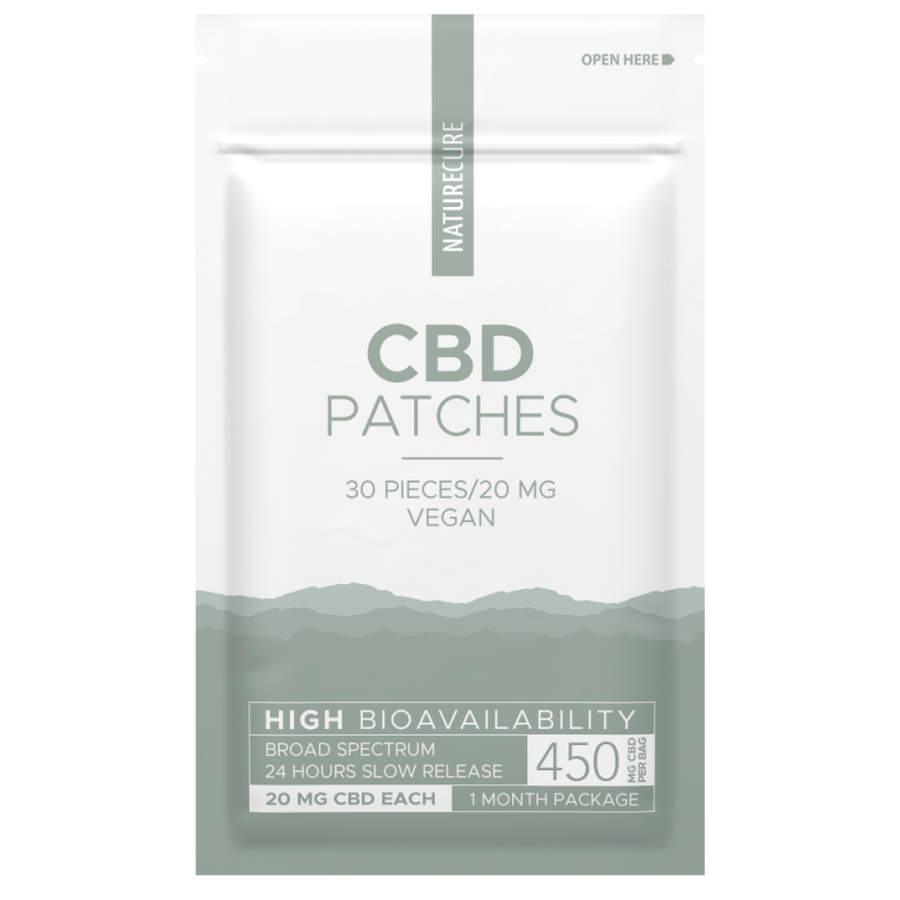 Nature Cure CBD Patches - Broad Spectrum, 450 mg CBD, 30 pcs x 15 mg