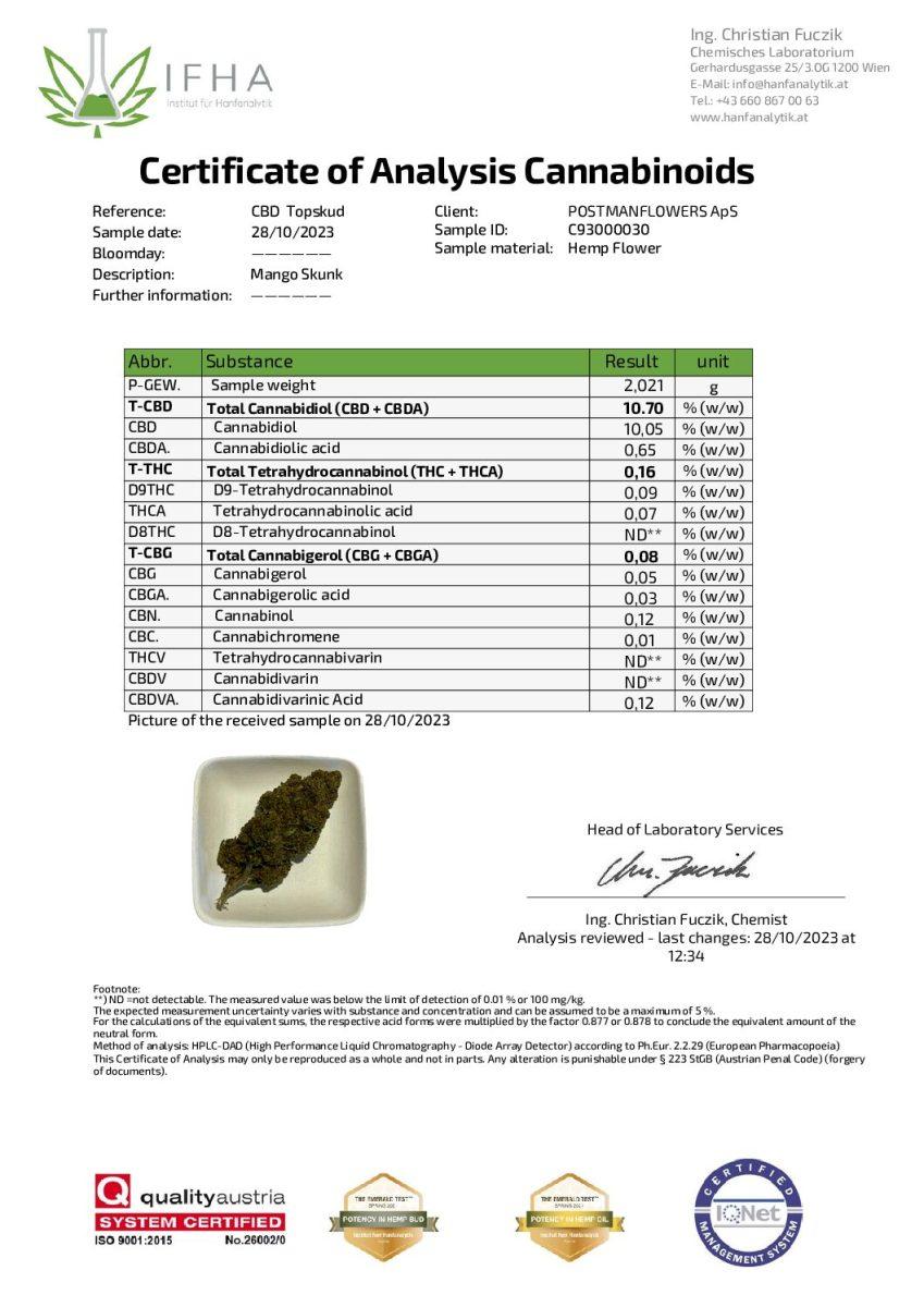 Danish Mango Skunk CBD Top Bud 10%