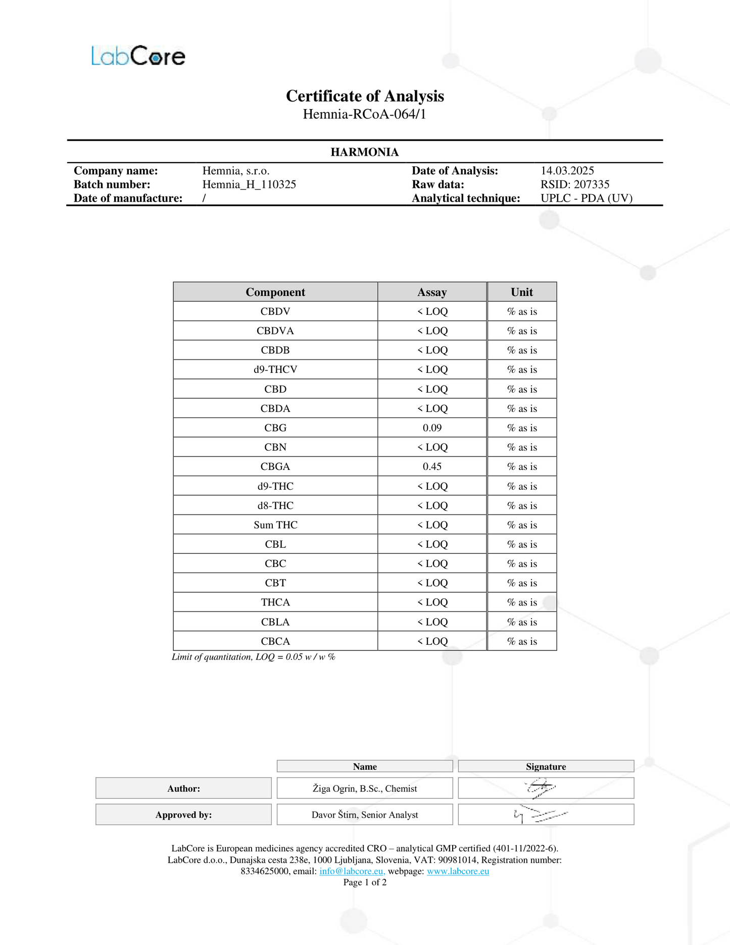 Hemnia HARMONIA – Urteblanding med hamp (50 g)